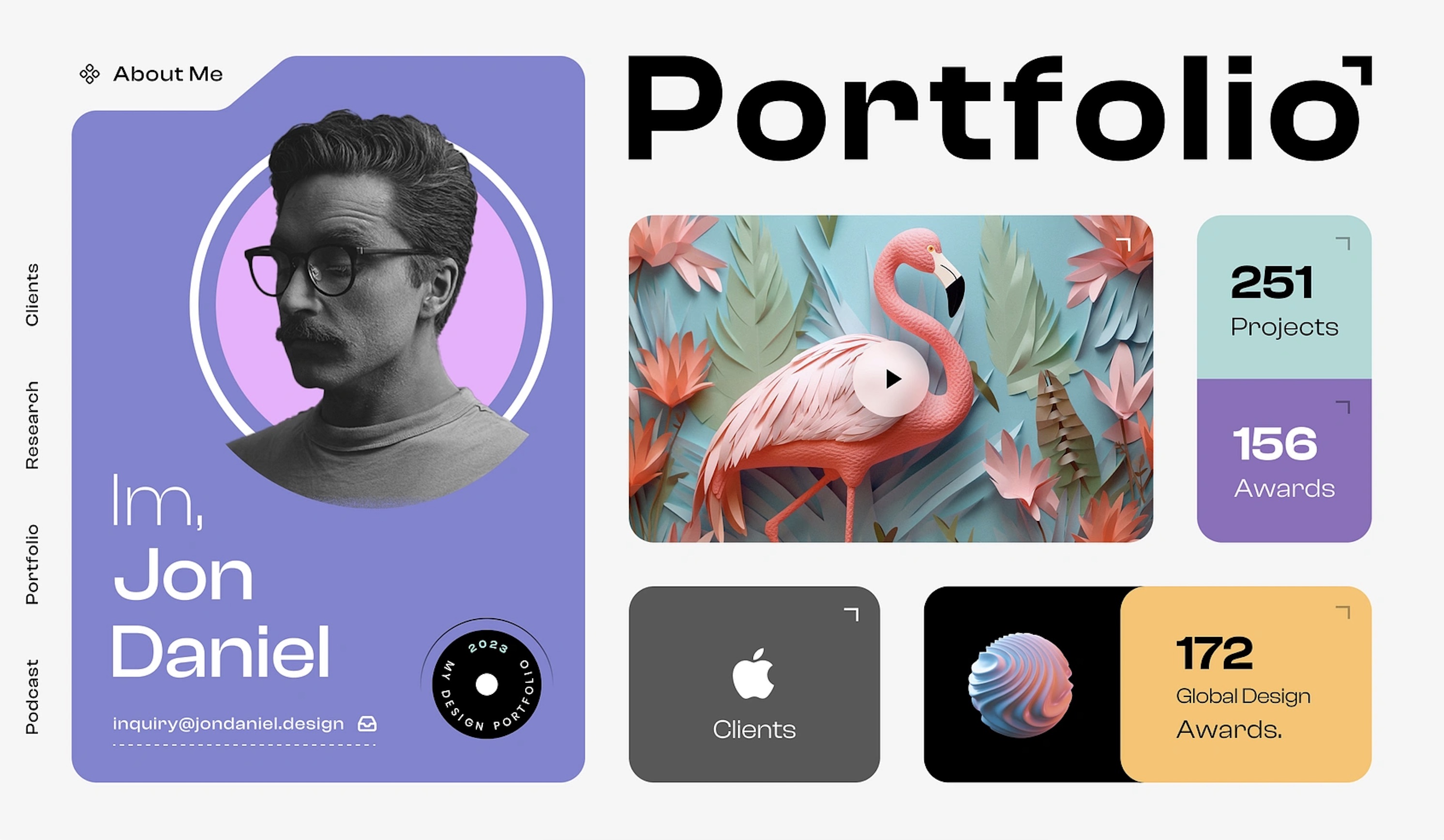 Personal portfolio website layout